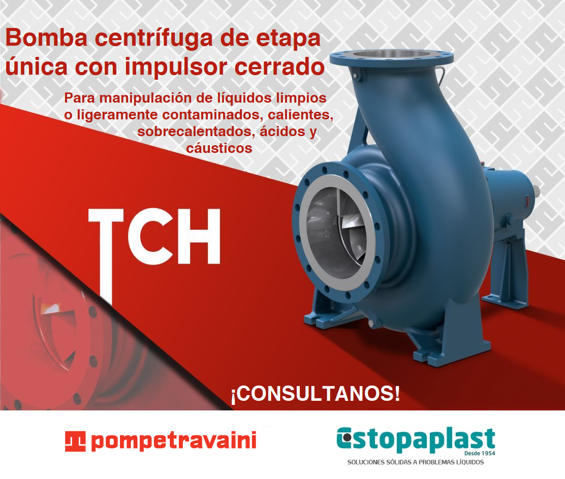 Read more about the article Pompetravaini TCH. Bomba centrífuga de una sola etapa con impulsor cerrado.
