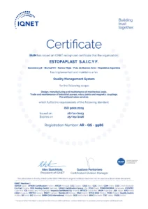 CERTIFICADO ISO 9001 IQNET