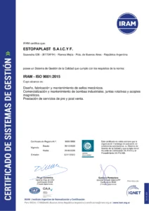 Estopaplast SAICyF ISO 9001 IRAM